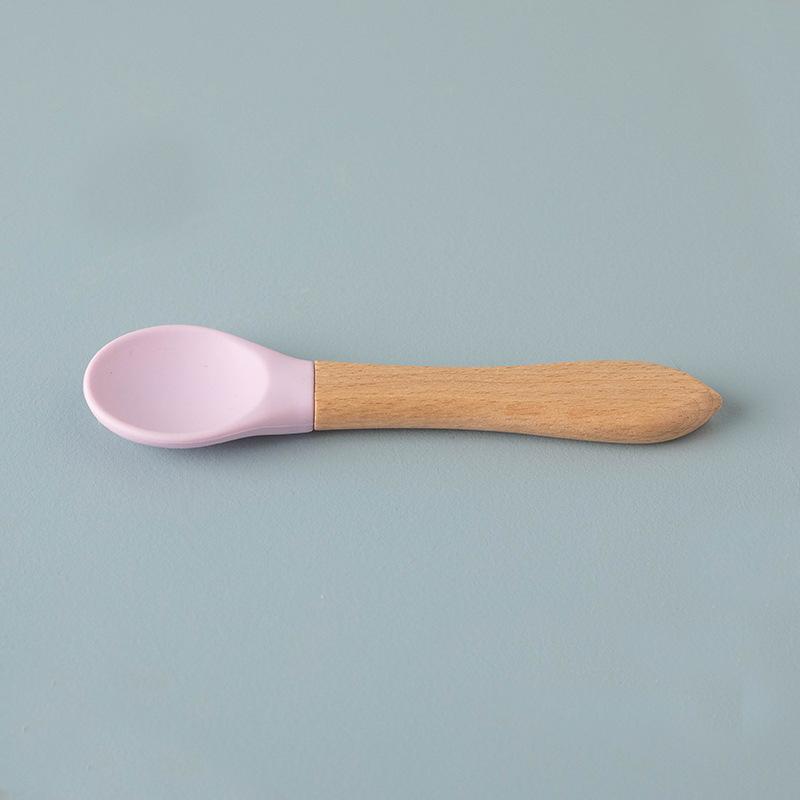 Pet Cat Canned Food Spoon Wooden Handle Silicone Kitten Wet Food Feeding Spoon Baby Food Grade Material Pet Supplies
