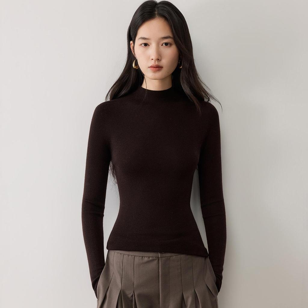 Lekasha 100% Cashmere Half High Collar Sweater, 18 Gauge, 60-Count Fine Spun Yangtze Yarn