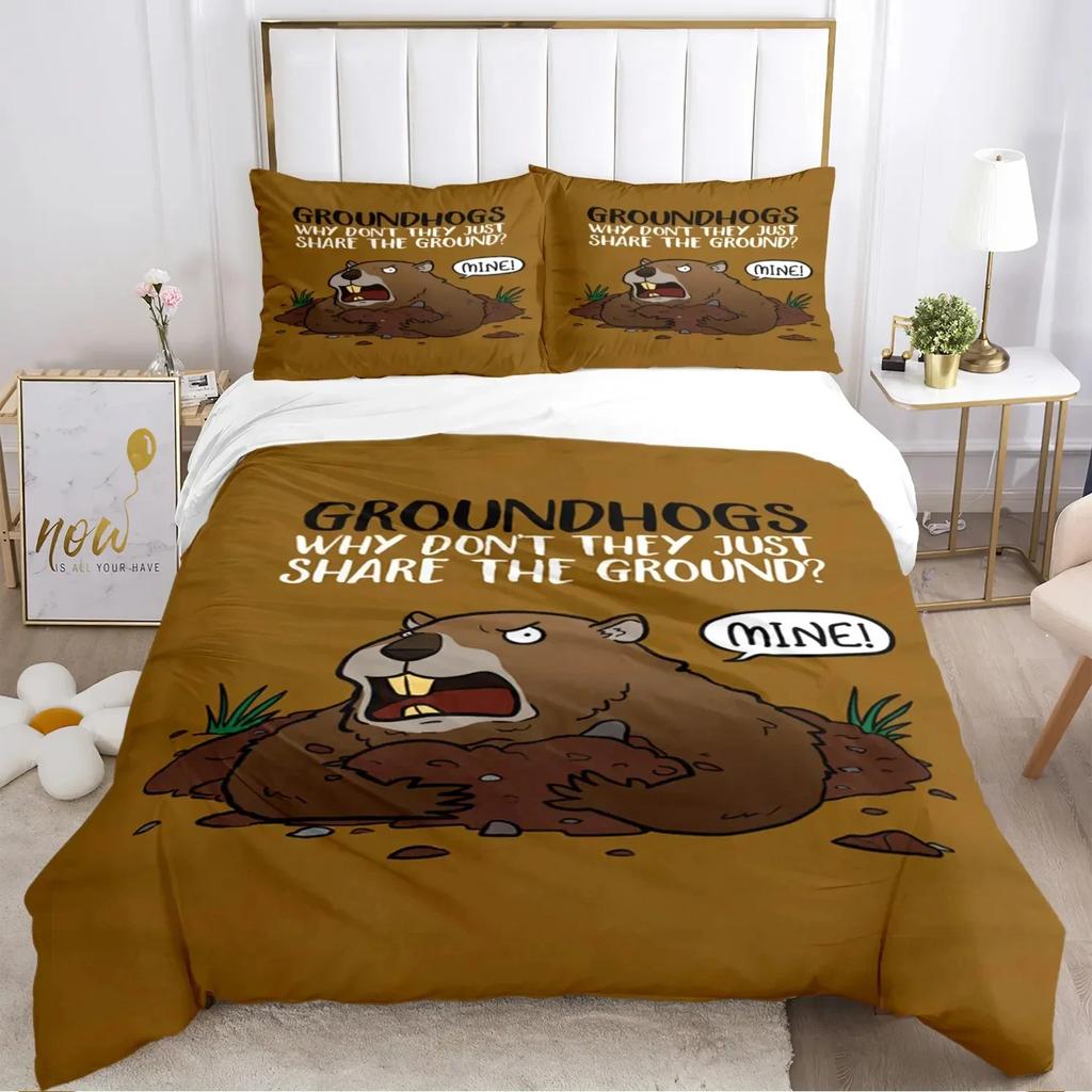 Funny Capybara Anime Duvet Cover Kawaii Animals Bedding Set Soft Quilt Cover Full Size for Boy Teens Bedroom Decoration