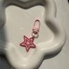 Rose Red Five-Pointed Star Pendant Cool Sweet Pink Star Keyring Y2k Star Key Chains  Car Ornaments