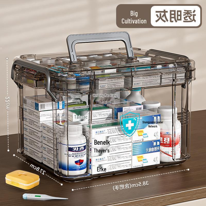 Portable Multi-Layer Medicine Box - Household Large Capacity Transparent Pill Organizer