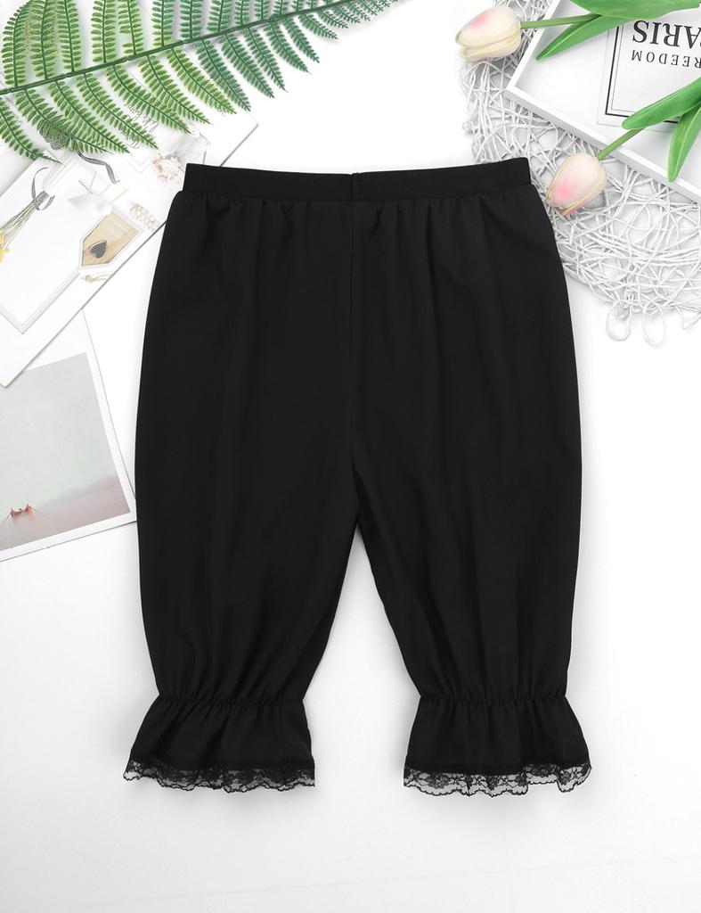 Calças Vitorianas Cosplay para Meninas, Cor Sólida, Renda, Calções Bombacha, Roupa Íntima para Vestido de Dança