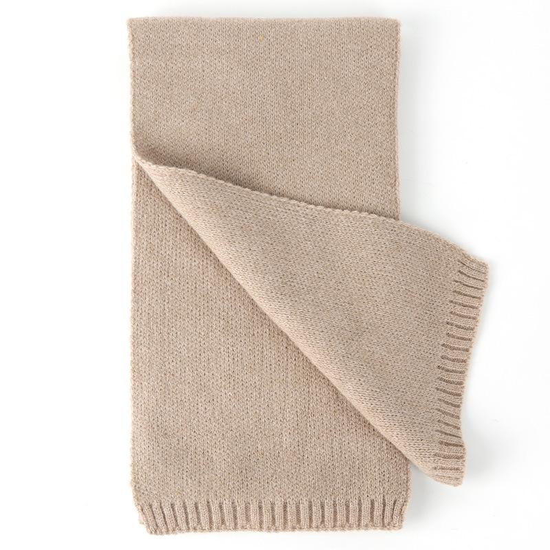 New Korean version of versatile knitted scarf for women's advanced sense of neck protection for students, winter solid color lazy wind small