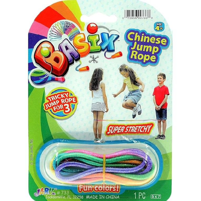 2CHILL Chinese Jump Rope (Pack) Elastic Skipping Rope Game for Kids & Adults | Colorful Stretchy Jump Rope for Kids, Girls and Boys. Party Favor. 1 Pack