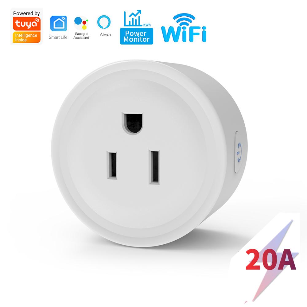 Sixwgh Tuya Smart Socket Wifi 16a/20a EU US UK Au Stecker mit Überwachungs-Timing-Funktion Smart Home Elektronische Steckdose Alexa