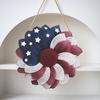 4th of July Patriotic Door Wreath Red Blue White Star Eagle Wooden Welcome Sign Wreath for Independence Day Memorial Day Home Wall Outdoor Indoor