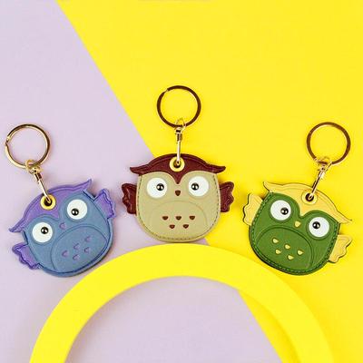 Creative Cartoon Access Card Holder Leather Keyring and Gift Pendant Bag Hanger
