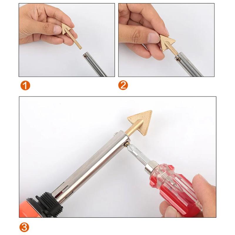 Durable 3Pcs Soldering Iron Replacement Tips Universal Welding Accessory for Mobile Phone Repair Work