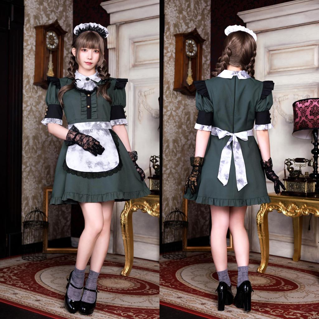 Clearstone Neo Zombie Halloween Horror House Maid Cosplay Costume, Gray, Women's