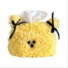 Square Shape Tissue Box Cover Plush Tissue Case Cute Napkin Dispenser Holder  Home Decor