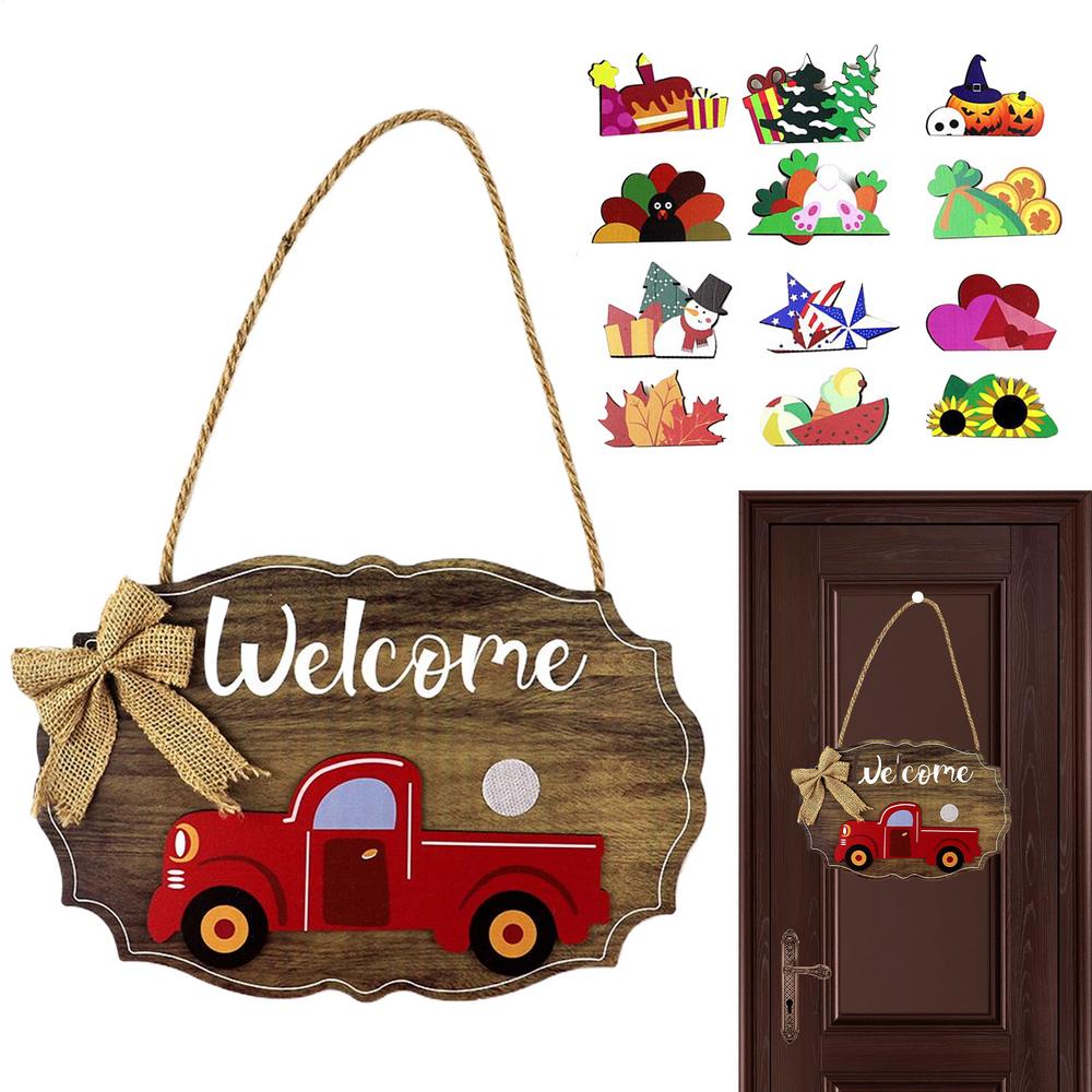Welcome Sign For Front Door Wooden Magnetic Gnome Home Decor Rustic Welcome Front Door Sign For Indoor Wall Window Living Room