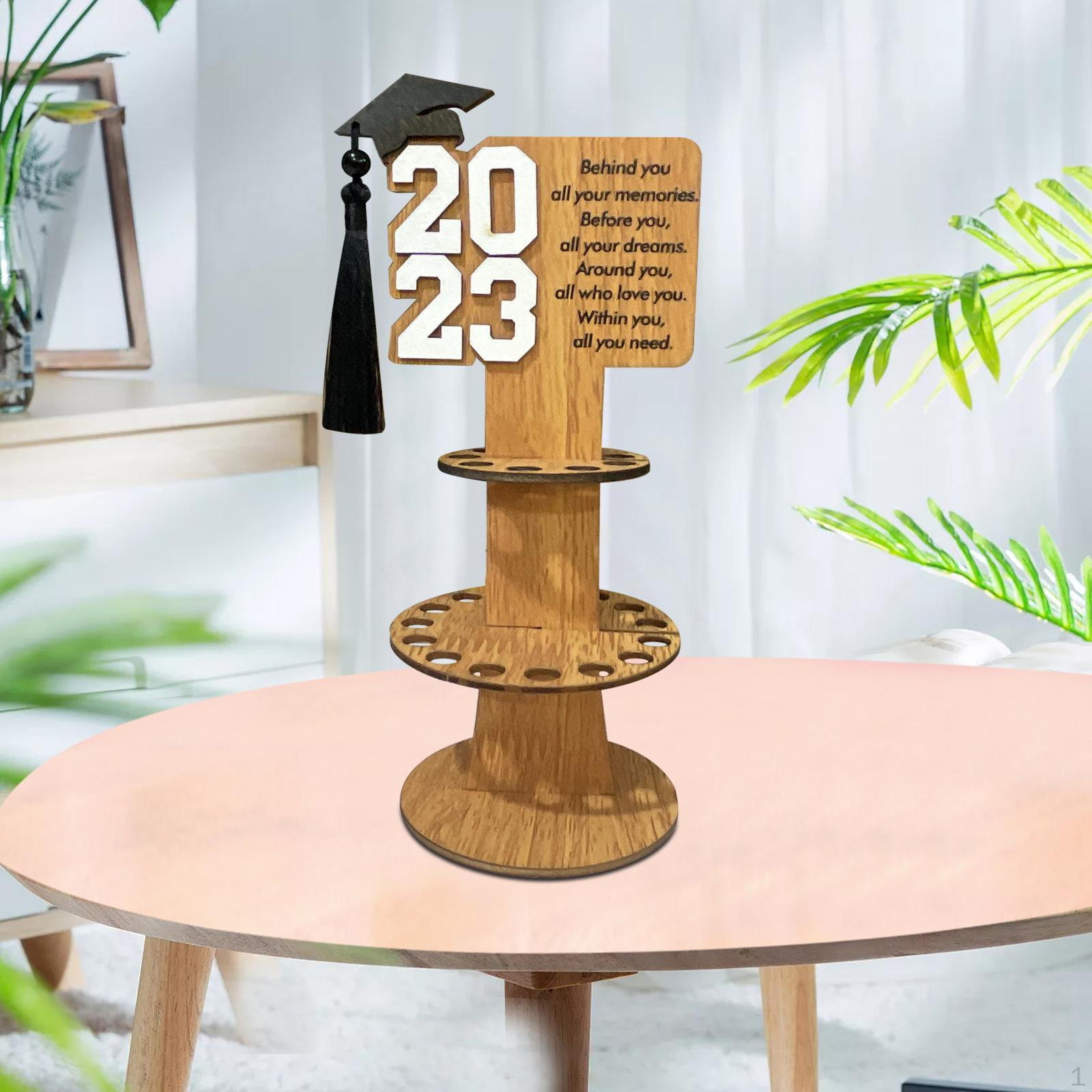 Money Holder Party Decor DIY Wooden Table Stand Graduation Gift for White