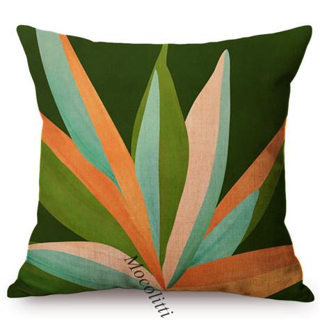 Abstract Leaves Pattern Cushion Cover Colorful Tropical Plants Pastel Art Cotton Linen Sofa Decoration Throw Pillow Case Cojines