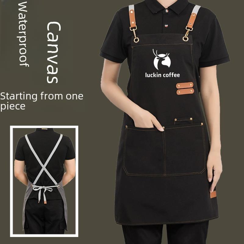 Waterproof & Oil-Proof Stain-Resistant Canvas Apron for Kitchens - Customizable Printing Available
