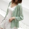 Sunscreen air-conditioning shirt hollow knitted cardigan women's summer temperament casual seven-quarter sleeve thin jacket loose outer fit