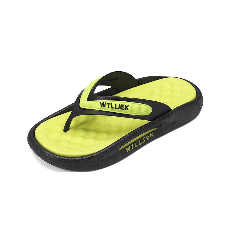 

Літні нові корейські повсякденні модні шльопанці великих розмірів універсальні для носіння пляжного взуття модні чоловічі капці 45 зелений