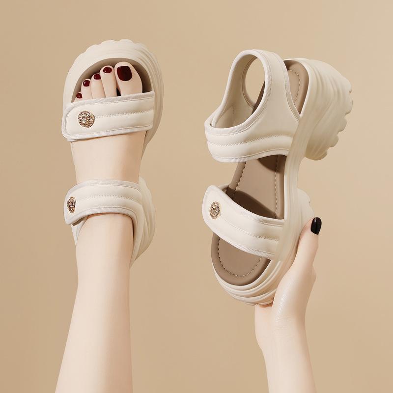 Platform sandals women's summer new versatile fashion casual Velcro soft sole light
