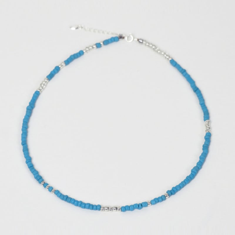 Less Is More Blue Beads Necklace
