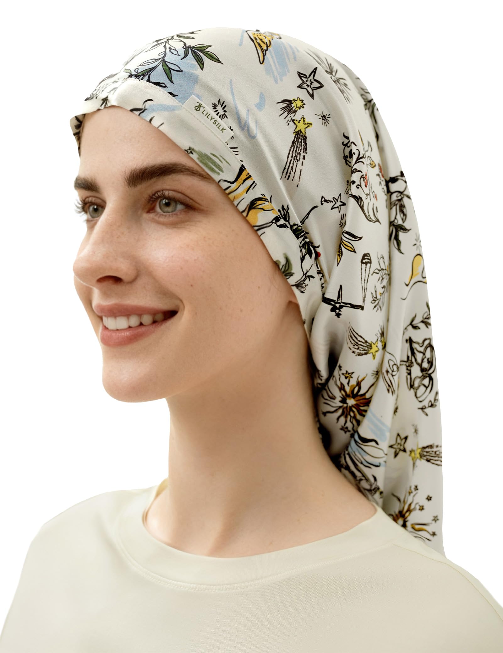 

Silk Natural 19 for restful prevents split beautiful for long sleep postpartum Libra [LilySilk] Nightcap, 100% Silk, Momme, sleep, ends, moisturizes,