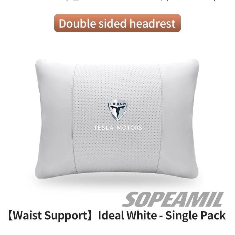 

Car Double-Sided Suede Leather Headrest Neck Support Pillow Tesla Cybertruck Model 3 Model Y Model S Model X Seat Waist Cushion