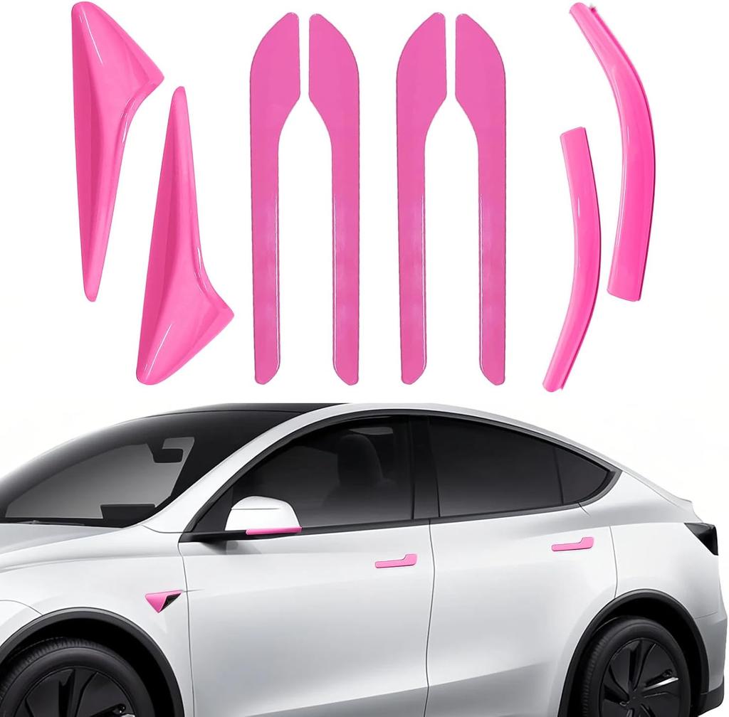 For Tesla Car Door Handle Covers 2026 Model Y Juniper Model 3 with HW 4.0 Camera Covers Side Mirror Trim Strips Accessories