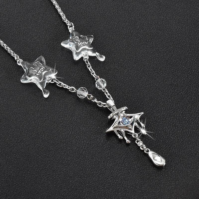 Exquisite Geometric Crystal Star Necklace For Trendy Individuals In Autumn 2023