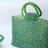 Neue Frau Tasche Zubehör grün Bernstein Acryl Harz Tasche Teile Luxus handgefertigte Armband Frauen Ersatz Tasche Griff Reif