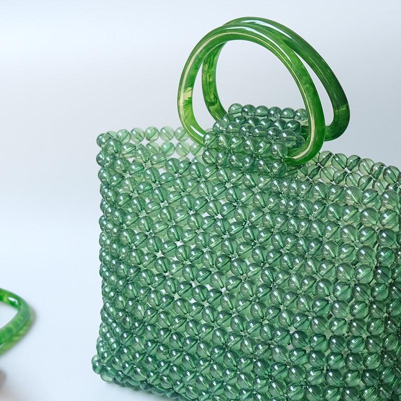 Neue Frau Tasche Zubehör grün Bernstein Acryl Harz Tasche Teile Luxus handgefertigte Armband Frauen Ersatz Tasche Griff Reif