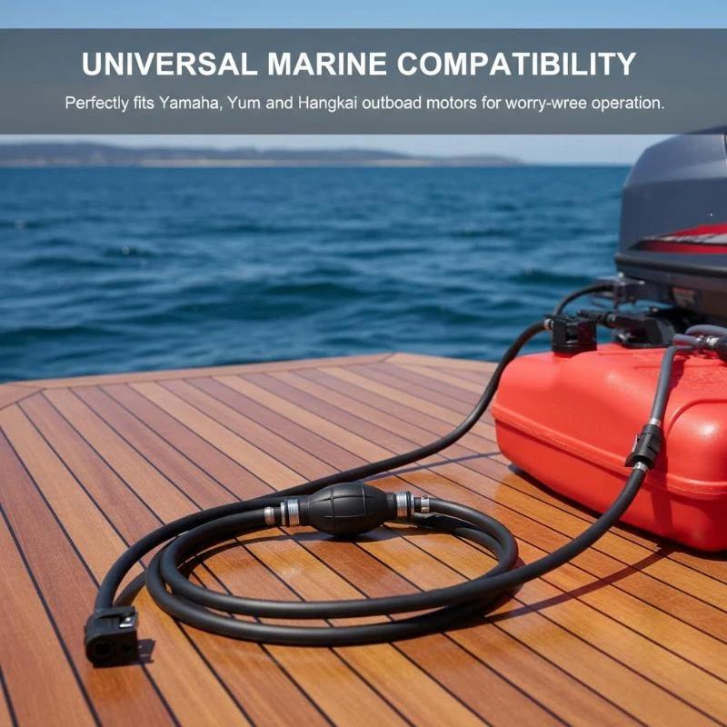 Latest 2.1/3.1M Outboard Motor Fuel Line Kit For Boat Engine 8mm Fuel Hose Assembly Marine Accessories