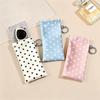 Polka Dot Eyeglass Pouch with Keychain Portable Anti-Scratch Glasses Case for Students School Daily Carry