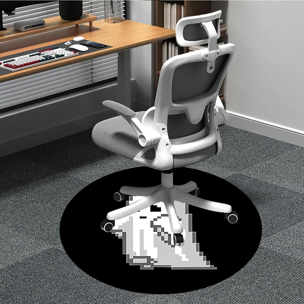 1pc Ghost Spirit Office Round Area Rug, Mat Suitable For Office, Under Office Chairs Bedroom Living Room Home Decor, Room Deco