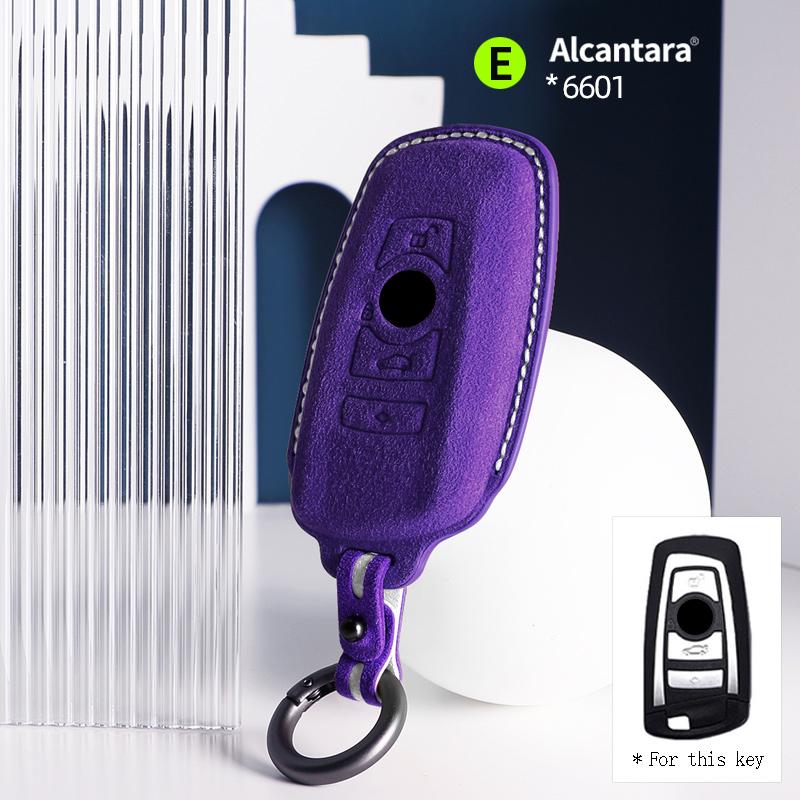 4 buttons Car Key Case cover Alcantara For BMW Series X3X4X5X6 3 5 7 Series F15 F16 F20 F22 F30 F32 G30 Suede Keychain