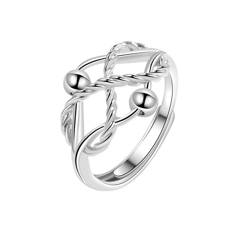 Damen geflochtener Twist-Ring Unendliche Liebe Design drehbar Angstlinderung Stressreduzierender Schmuck für Mädchen