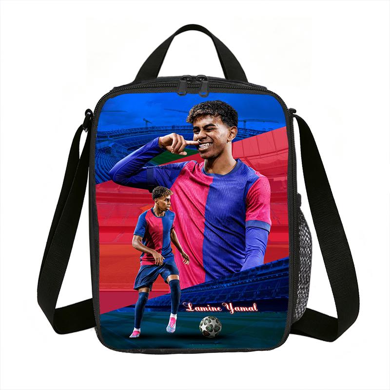 Leer, Reizen Geïsoleerde Lunchtassen L-Lamin Yamal Thermische Tas Voetbalster Lunchcontainer Lekvrije Tote Lunchbox Opbergtassen