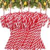 Acrylic Christmas Candy Canes Hanging Pendants Creative Twisted Crutch Xmas Tree Ornaments New Year Party Home Decor Wholesale