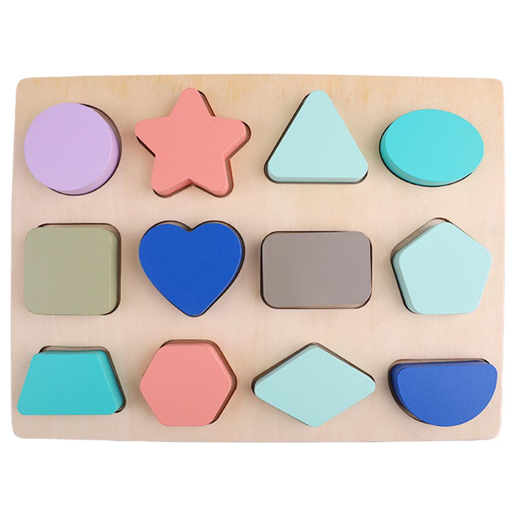 Wooden Blocks puzzle playing Developmental Colorful Montessori Christmas Birthday Gift Toddler