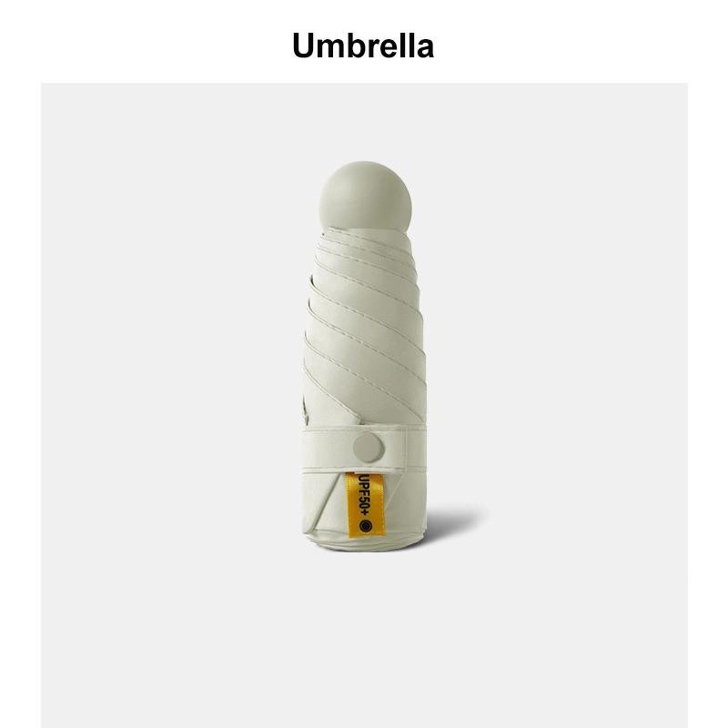 Kapselparaply Solrik og regnfull Dualuse Regntett solbeskyttelse Utendørs reise Bærbar miniparaply