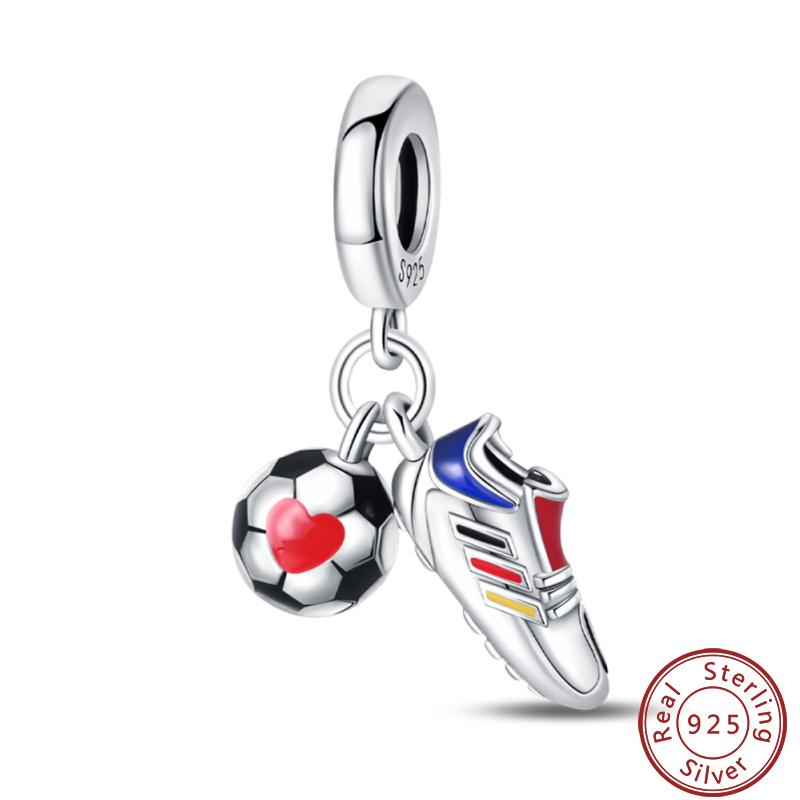 Sports Series Copper Football Badminton Boxing Yoga Ballet Charms Beads 3Mm Diy Fine Jewelry