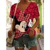 New T Shirts Fashion Disney Mickey Minnie Mouse Print T-shirt Women Trend Female Tops Cute Tees Colorful Streetwear T-shirts