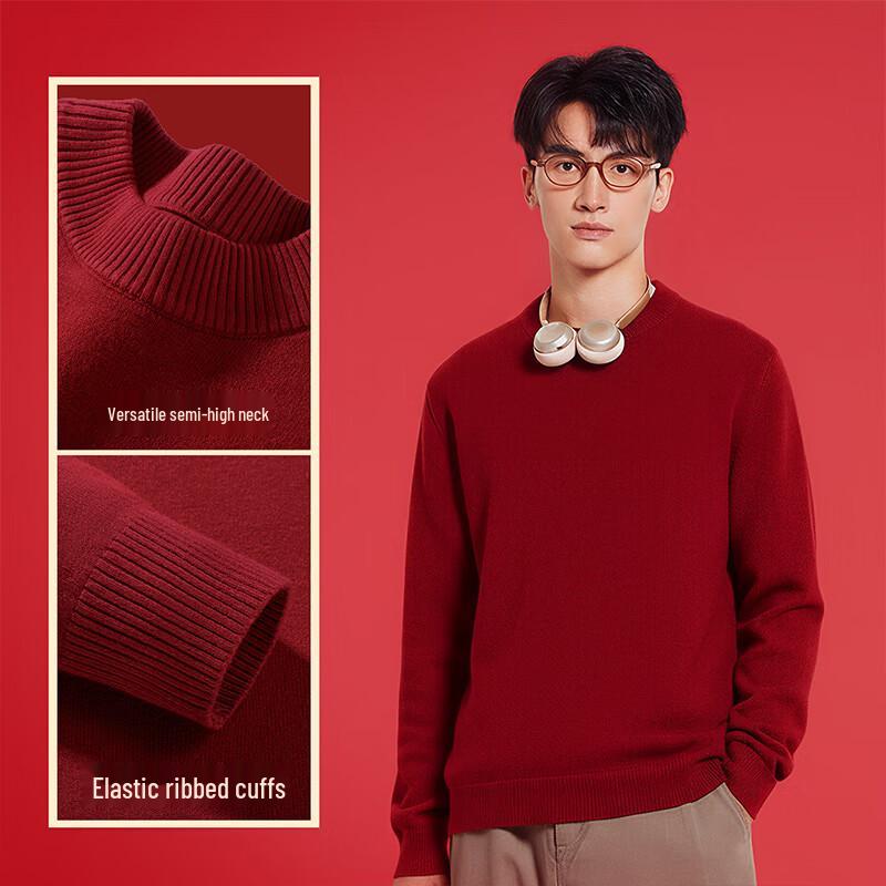 JEANSWEST LIFE Men's Fleece-Lined Semi-Turtleneck Sweater