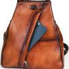 Retro Genuine Leather Women Backpack Travel Bag Leisure Large Capacity Cowhide Solid Color Backbag