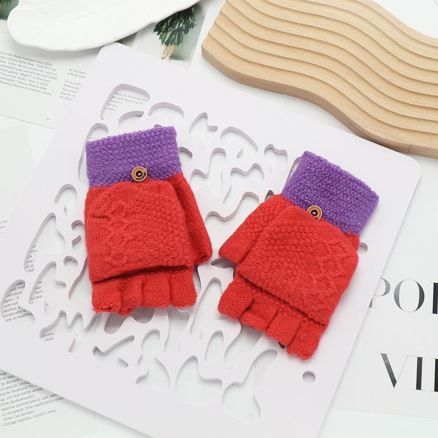 

Зимние перчатки без пальцев с откидным верхом в корейском стиле - Унисекс, мультяшный дизайн, совместимы с сенсорными экранами, идеально подходят для письма и печати One Size