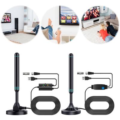 4K/1080P Portable HD TV Antenna Magnetic Base 480+ Miles Digital HD Aerial VHF UHF Amplified Digital Antenna for DVB-T2 TV HDTV