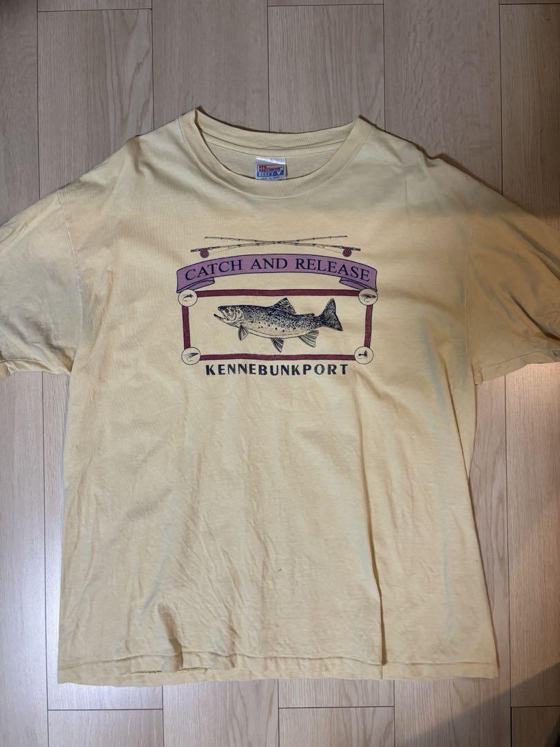 

[USED] [Very Rare] 90s Hanes Fish T-Shirt, XL, Single Stitch