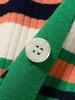 B:MING LIFE STORE by BEAMS Women's Large/Small Knit Multi-Border Cardigan, Green, One Size