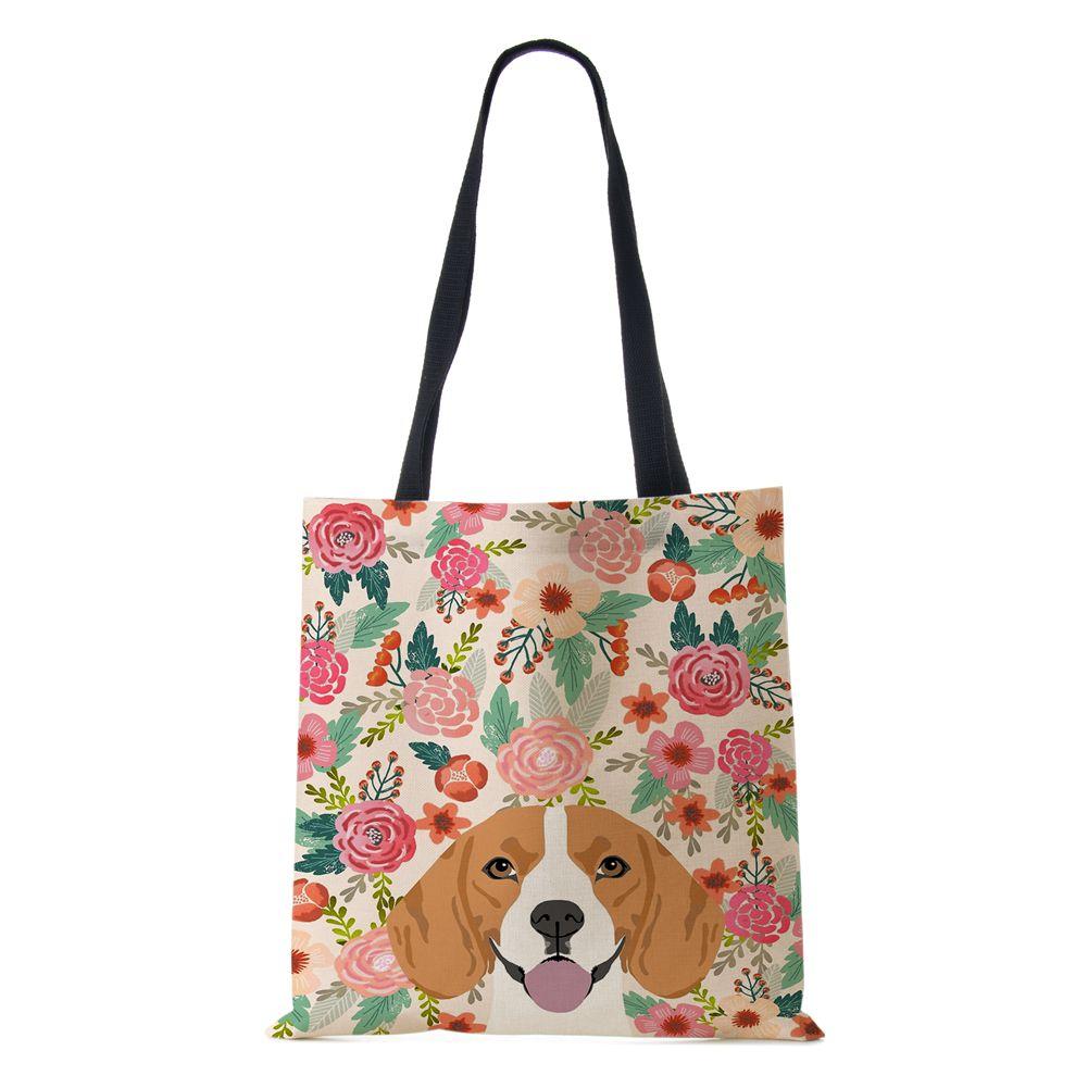 Dog Cat Women Shoulder Bag Shopper Travel Canvas Casual Handbag 2022 Eco Reused Print Vintage Large Capacity Tote Books Bag KTY