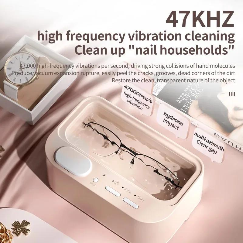 Xiaomi 48Khz Cleaning Machine Ultrasonic Cleaner Double Bin Vibration Full Cleaning Jewelry Household Adjustable CleanerNew