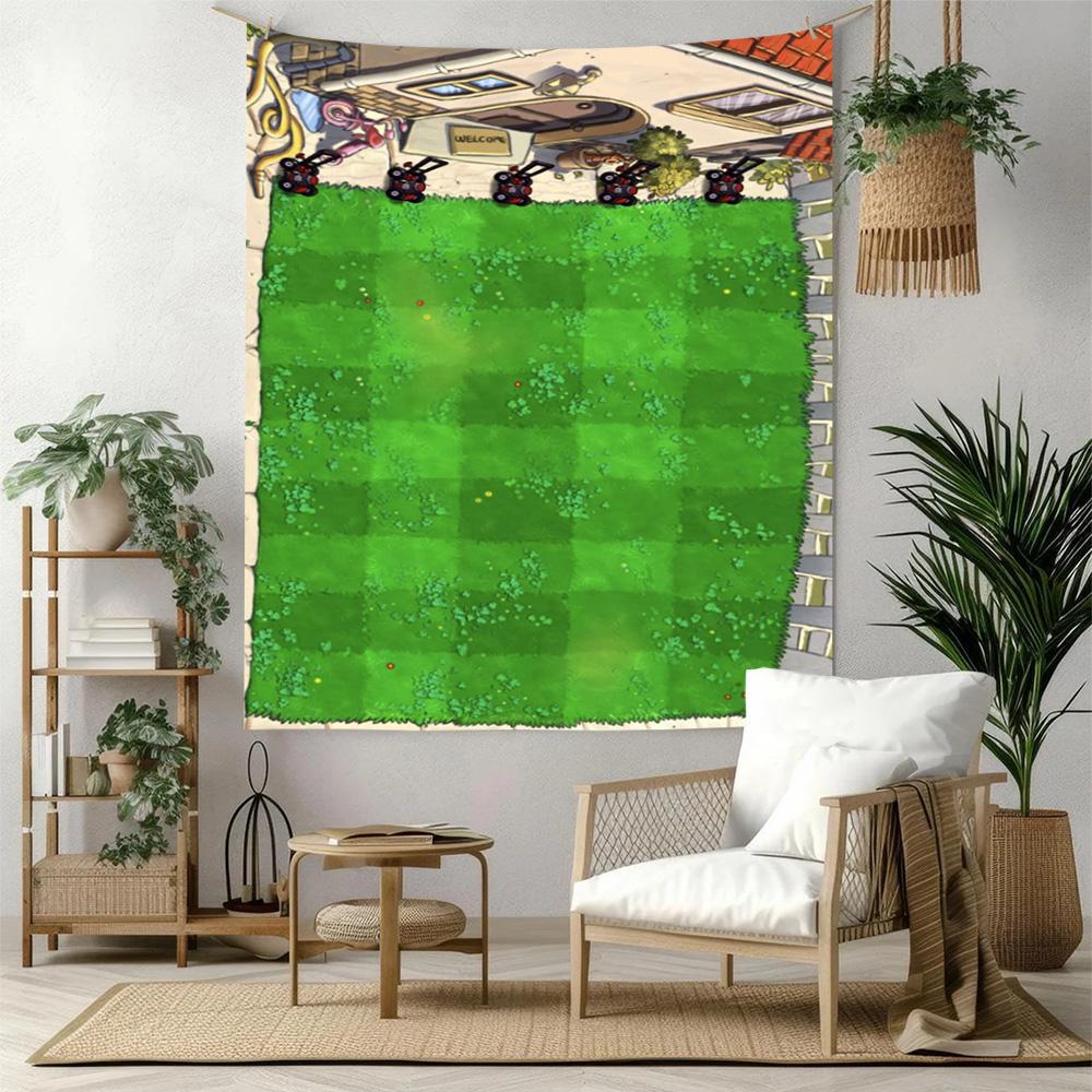 Plants Vs. Zombies Handwoven Tapestry Psychedelic Art Suitable for Balcony Bedroom Studio Wall Year-Round Gallery Wall Gift for Friends Family