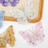 White Mesh Sewn Pearl Flower Butterfly Gauze Side Box Clothing Auxiliary Bag Hat Decorative Shoes Decal