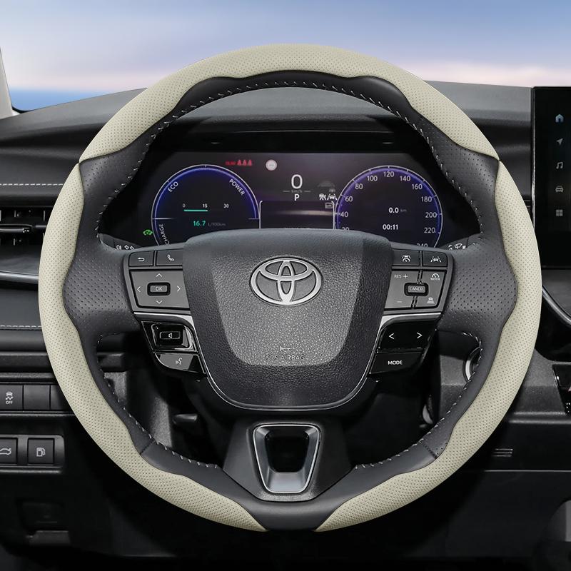 Suitable for Toyota Breathable Hole Leather Steering Wheel Cover Segmented Quick Release Design Non-Slip Durable Chr Yaris Auris Rav4 Corolla Hilu